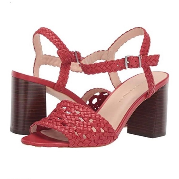 LOEFFLER RANDALL Liana Red Block-Heel Sandals, NIB - Picture 2 of 6